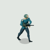 Soldier's sixteen-frame southeast walking cycle