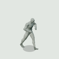 Grey zombie's sixteen-frame southeast walking cycle